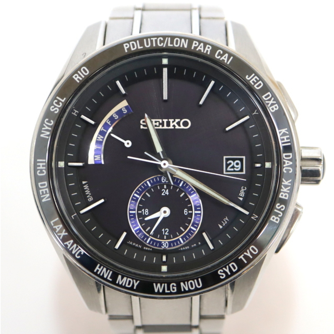 【SEIKO】セイコー ブライツ ソーラー腕時計 チタン/セラミック ブラック文字盤 8854-0Bf0 ok02135tg