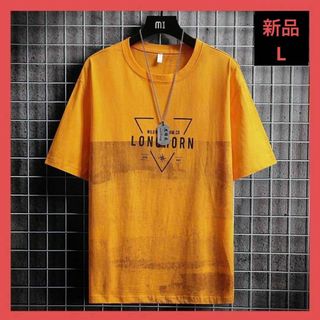 新品　シンプル　Tシャツ ロゴ 半袖  L　即日発送(Tシャツ/カットソー(半袖/袖なし))