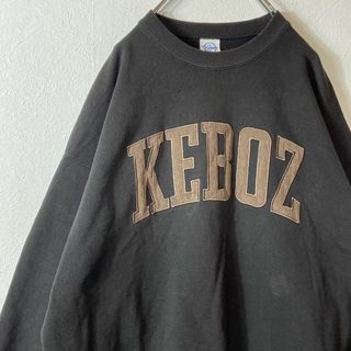 【ビッグ刺繍ロゴ】KEBOZスウェッ薄黒ブラックオーバーサイズコムドット着用M