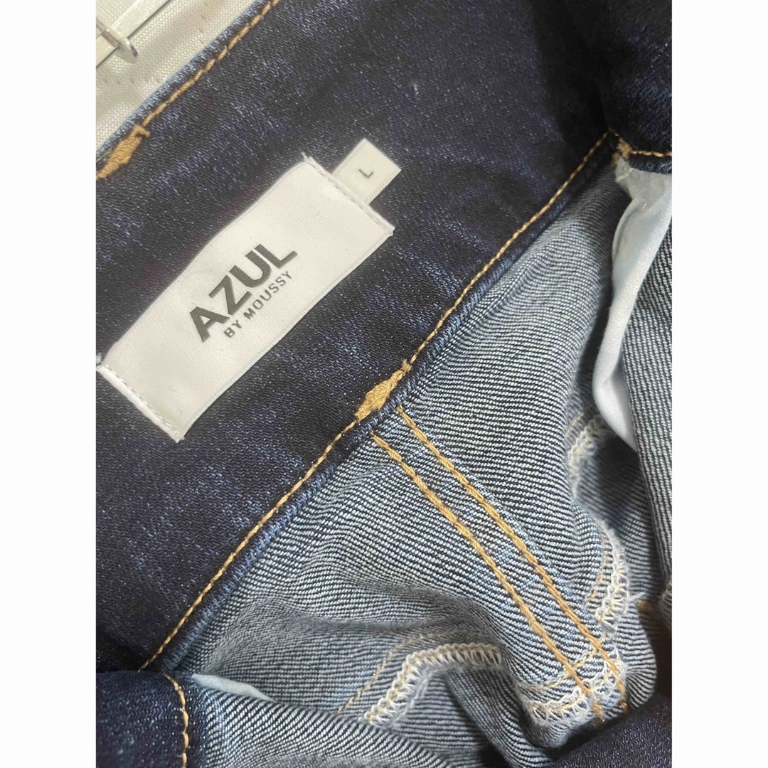 AZUL by moussy(アズールバイマウジー)のAZUL DENIM/ハイウエストスカート レディースのスカート(ひざ丈スカート)の商品写真