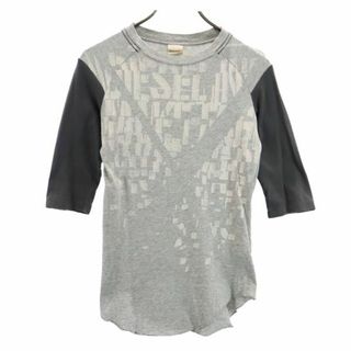 ディーゼル(DIESEL)のディーゼル 5分袖 プリント 半袖 Tシャツ XS グレー DIESEL メンズ 【中古】  【230723】 メール便可(Tシャツ/カットソー(半袖/袖なし))