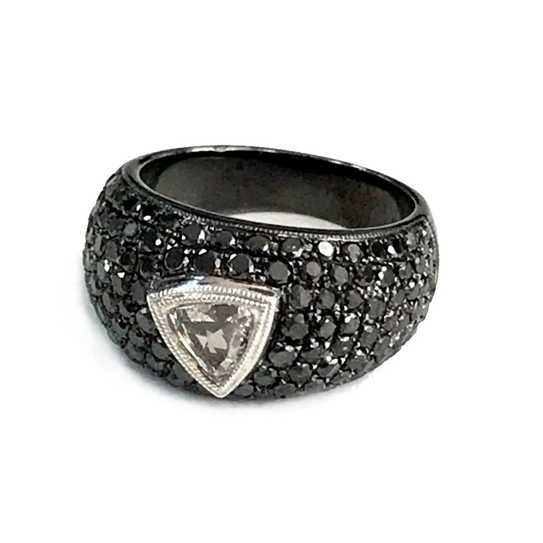 ジュエリー jewelry ブラックダイヤ ローズカット ラウンドブリリアントカット ダイヤモンド リング・指輪 K18 ブラック