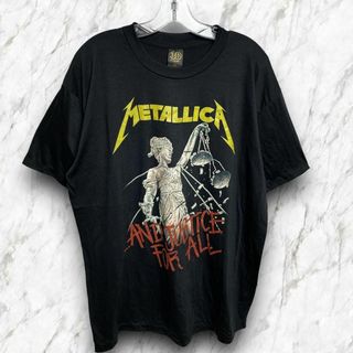 ミュージックティー(MUSIC TEE)の【新品未使用】バンドロック　バンティー　メタリカ　オーバーサイズＸＬ　黒ブラック(Tシャツ/カットソー(半袖/袖なし))