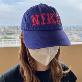 90s NIKEナイキ キャップ 刺繍ビッグロゴ USA 緑グリーンオレンジ