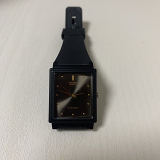カシオ(CASIO)のCASIO MQ-38-1(ブラック×ゴールド)(腕時計)