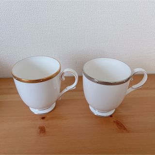 ノリタケ(Noritake)のノリタケ ロシェルゴールド＆ロシェルプラチナ  ペアマグカップ(グラス/カップ)