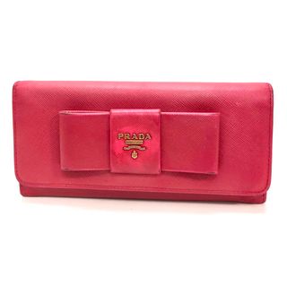 プラダ(PRADA)のプラダ　PRADA サフィアーノ　リボン　ピンク　レザー　財布　18668111(財布)