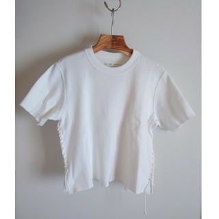 ワイズ(Y's)のワイズ＊クルーネックリブカットソー＊サイド編み上げ(Tシャツ(半袖/袖なし))