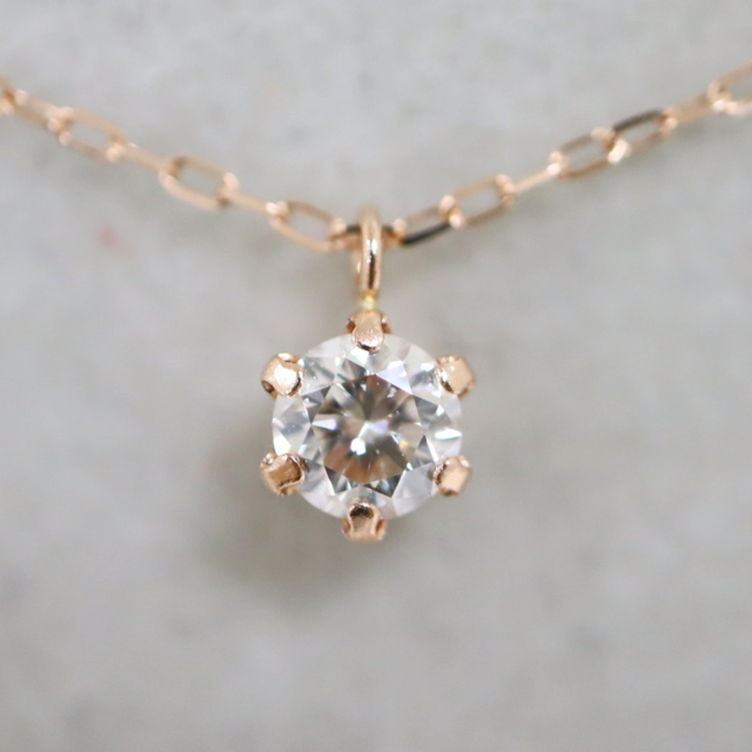 【Jewelry】K18PG ピンクゴールド ペンダント ネックレス 1PD ダイヤモンド D:0.20ct 39.0cm 0.9g kr08908hm