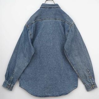 Disney - DISNEY ディズニー ミッキーポケット刺繍デニムシャツ ブルー