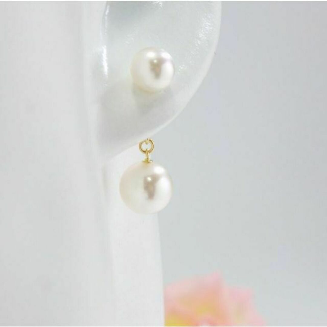 K18 アコヤ真珠 ピアス 8.0~8.5 6.5~7.0mm 即購入可 あこや | www