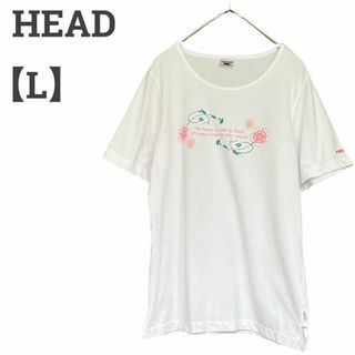 ヘッド(HEAD)の【90s】ヘッド レディース【L】半袖カットソー♡コットン混 カジュアル♡白(Tシャツ(半袖/袖なし))