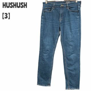 ハッシュアッシュ(HusHush)のハッシュアッシュ レディース【L相当】テーパードジーンズ♡コットン混 インディゴ(デニム/ジーンズ)