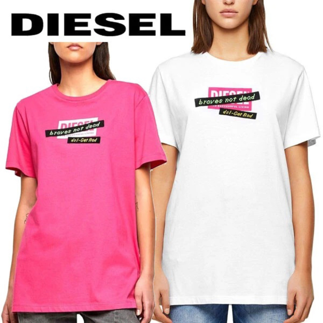 DIESEL ディーゼル 男女兼用 ユニセックス Tシャツ ピンク Lサイズ | フリマアプリ ラクマ