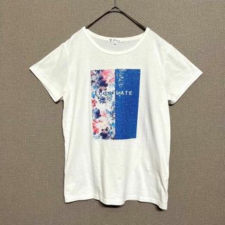 ザショップティーケー(THE SHOP TK)のザショップティーケー レディース【F】半袖カットソー Tシャツ スパンコール 白(Tシャツ(半袖/袖なし))