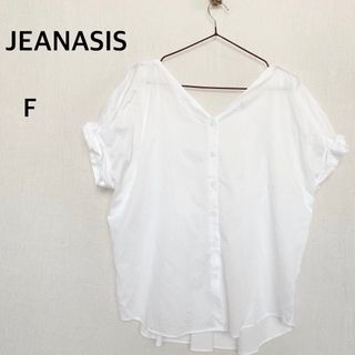 ジーナシス(JEANASIS)のJEANASIS ジーナシス　ホワイト　半袖　シャツ　トップス　フリーサイズ(シャツ/ブラウス(半袖/袖なし))