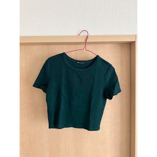 ザラ(ZARA)のZARA クロップド丈Tシャツ　グリーン(Tシャツ(半袖/袖なし))