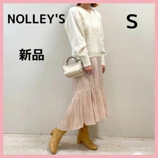 ノーリーズ(NOLLEY'S)の【新品】NOLLEY'S　べピーピンクプラチナ割繊ギャザースカート(ロングスカート)