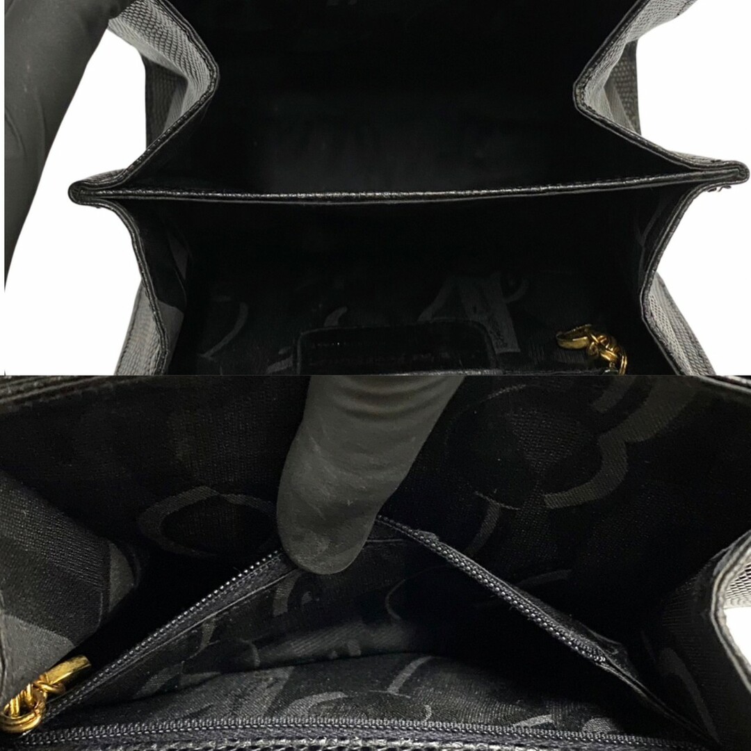 極 美品 希少品 Salvatore Ferragamo フェラガモ ガンチーニ 金具 レザー 本革 ハンドバッグ ミニ トートバッグ ブラック 黒 25804
