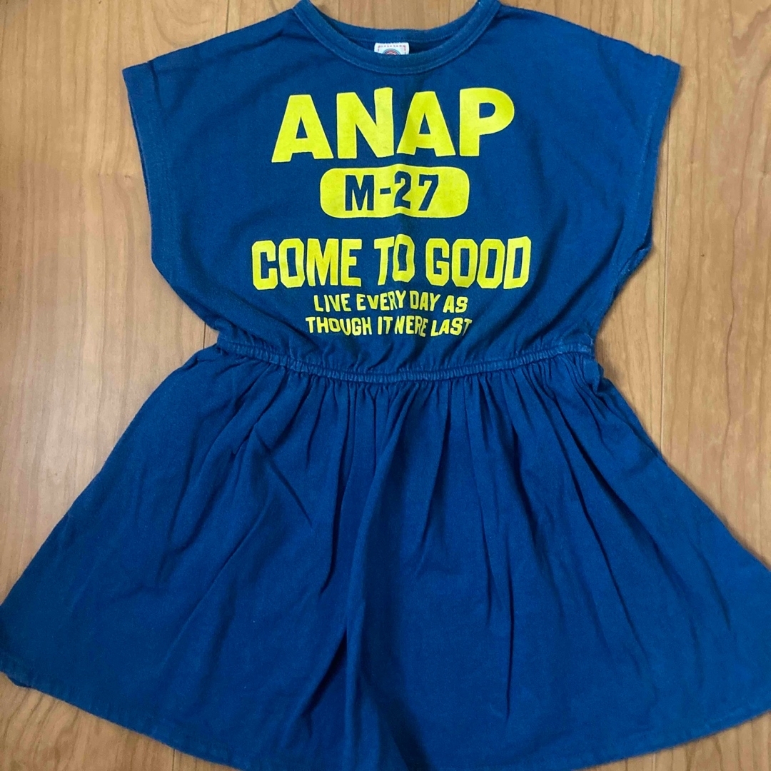 ANAP Kids(アナップキッズ)のANAP  ワンピース　青　100cm   キッズ/ベビー/マタニティのキッズ服女の子用(90cm~)(ワンピース)の商品写真