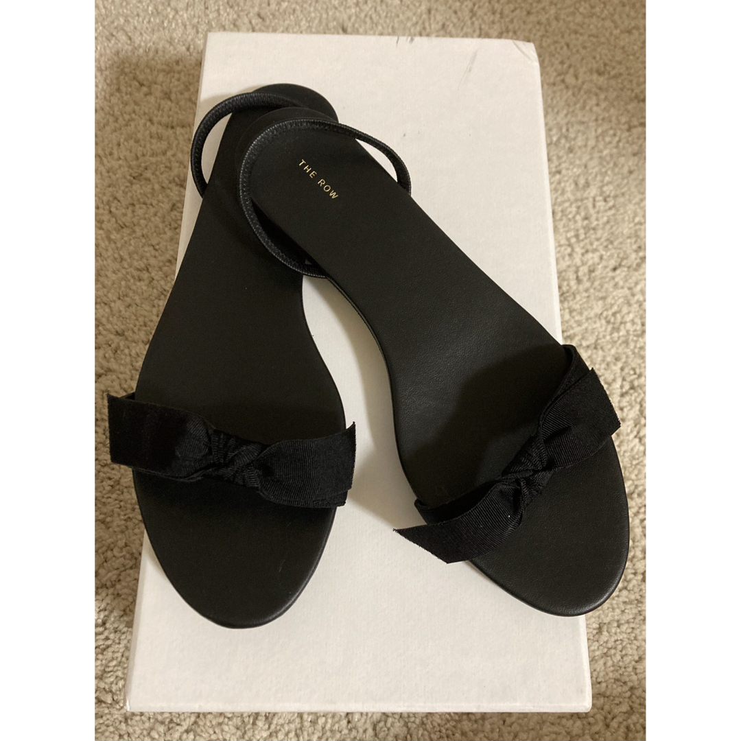 値下◆美品◆ ザロウ the row bow sandals black 黒37レディース