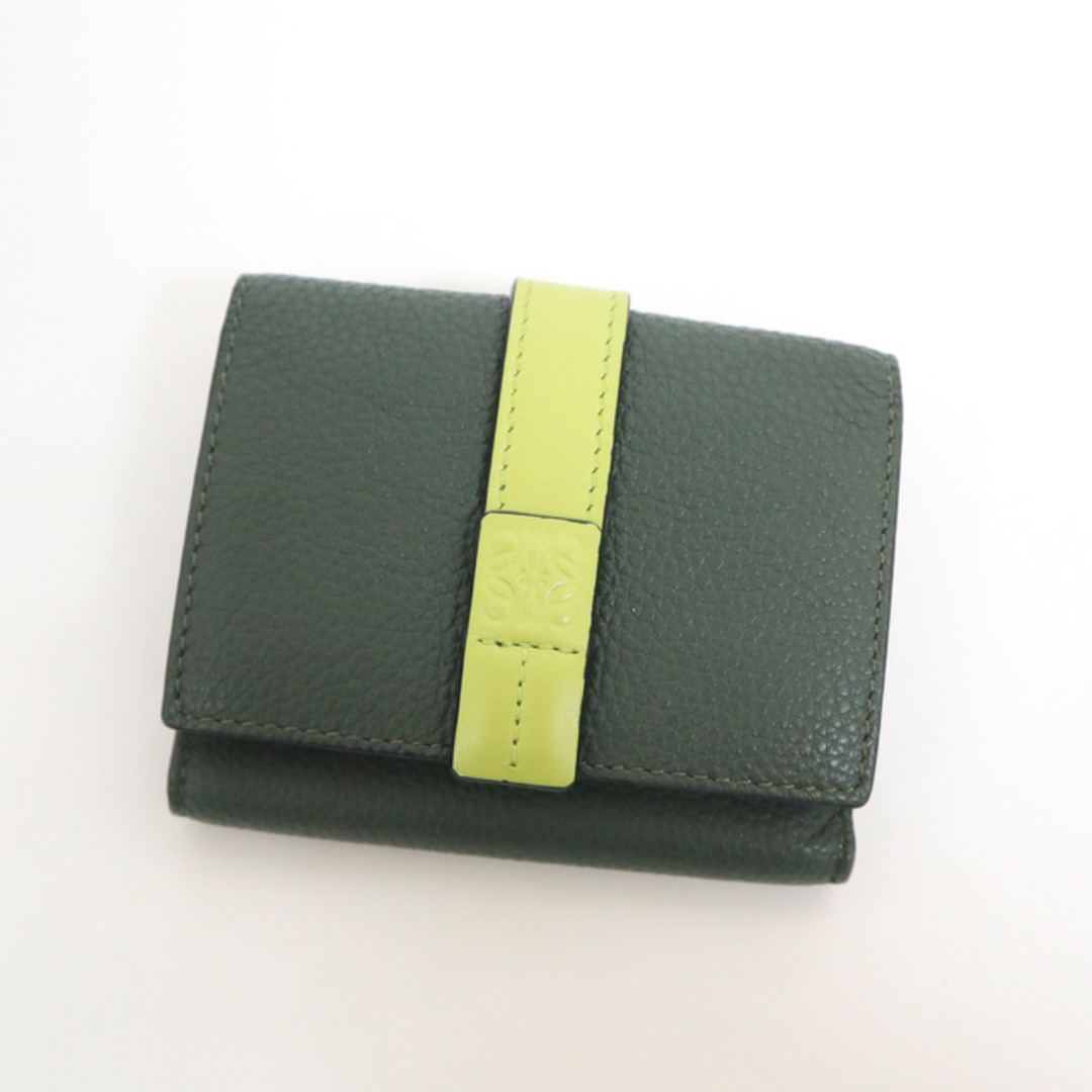 LOEWE】ロエベ 三つ折り財布 レザー コンパクト グリーン C660S26X03
