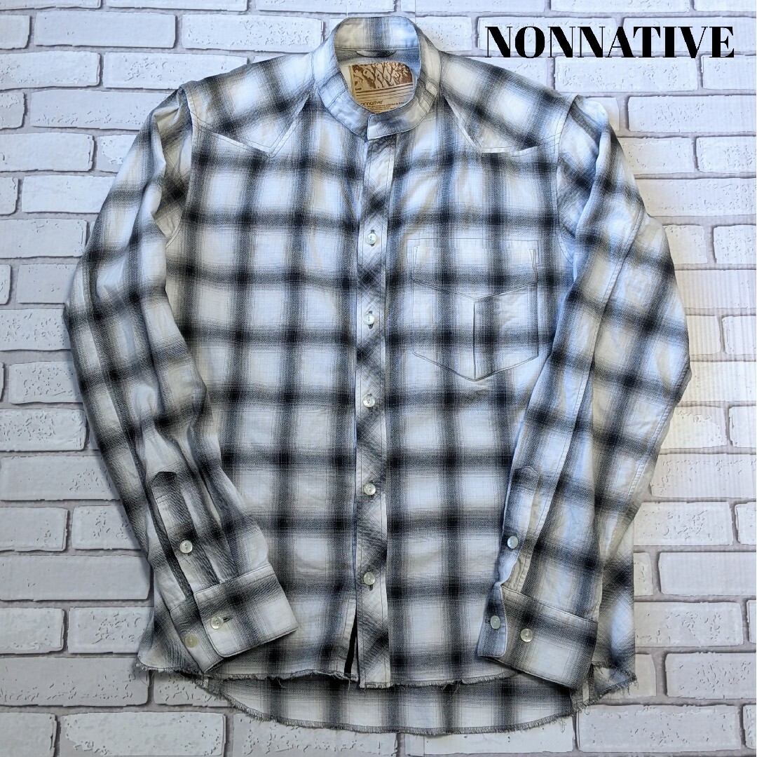 nonnative(ノンネイティブ)のNONNATIVE ノンネイティブ オンブレ チェック スタンドカラー 長袖 メンズのトップス(シャツ)の商品写真