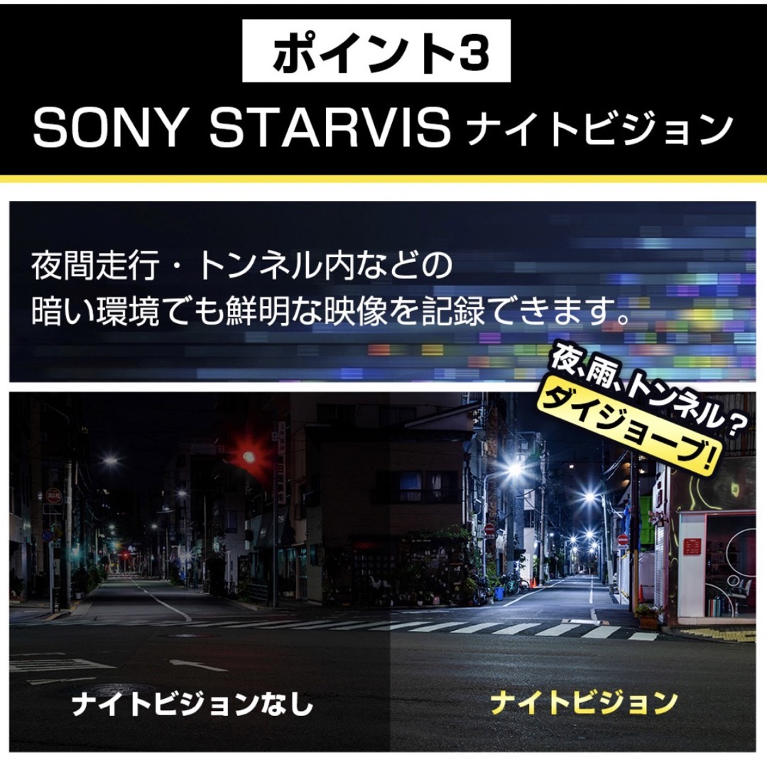 SONY(ソニー)の新発売★ドライブレコーダー　SONY　IPS液晶　ドラレコ　衝撃録画 自動車/バイクの自動車(車内アクセサリ)の商品写真