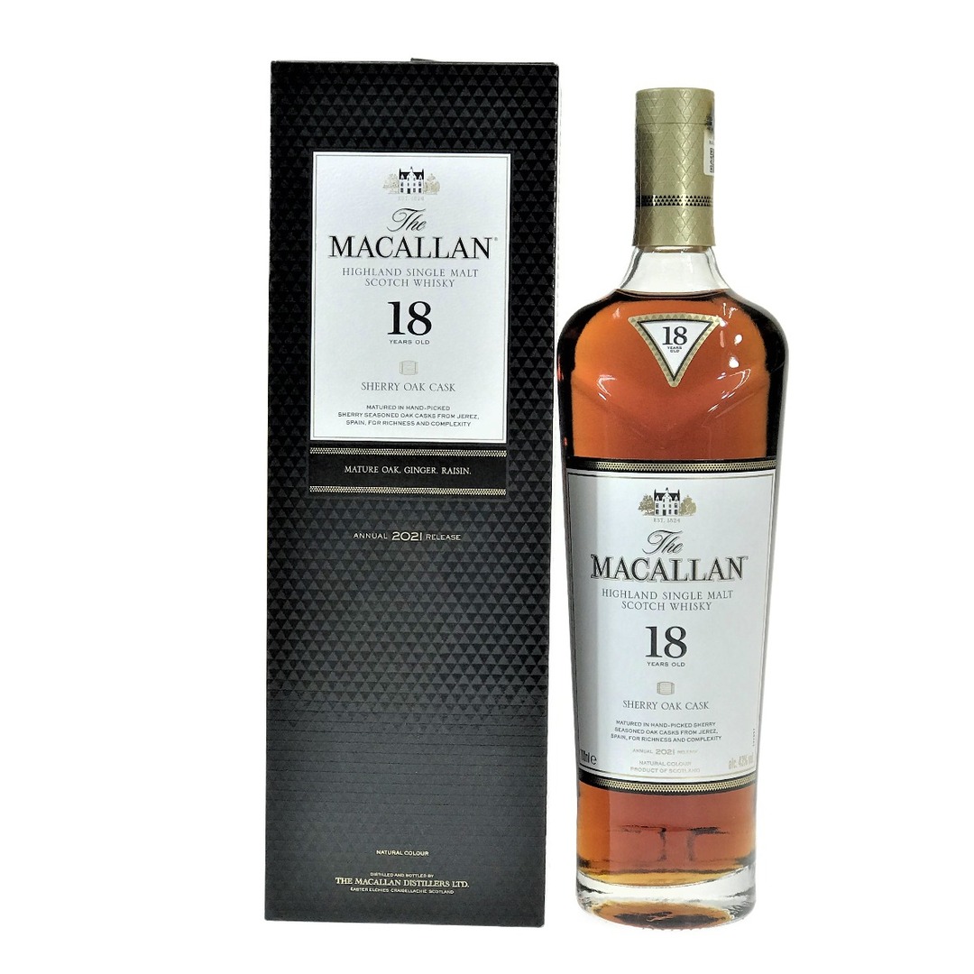 酒##The MACALLAN マッカラン 18年 2021 シェリー オーク シングルモルト スコッチ ウイスキー 43％ 700ml