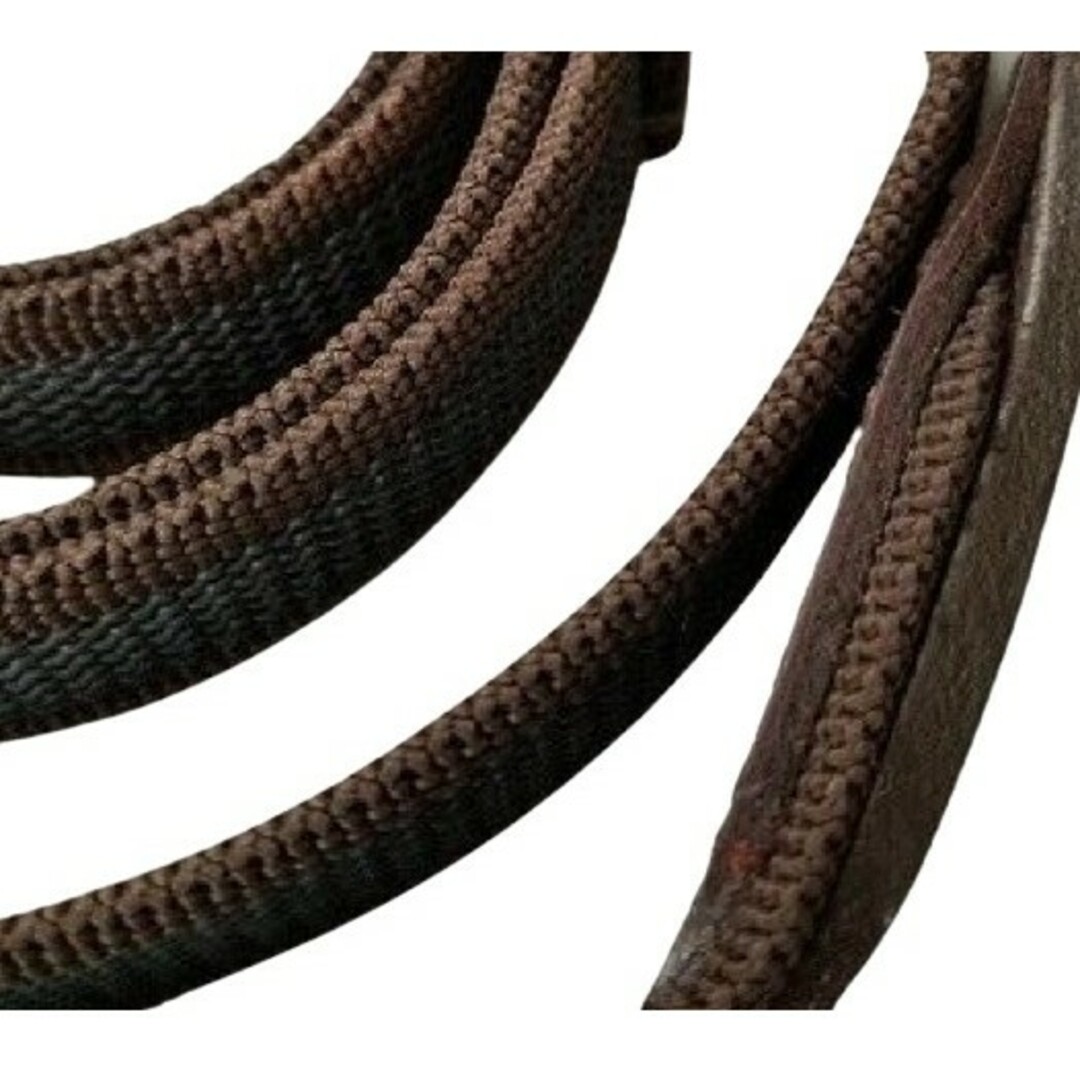 LA・RUE ノンスリップ手綱 ブラウン ゴム編み込み 乗馬 馬術 乗馬用品-