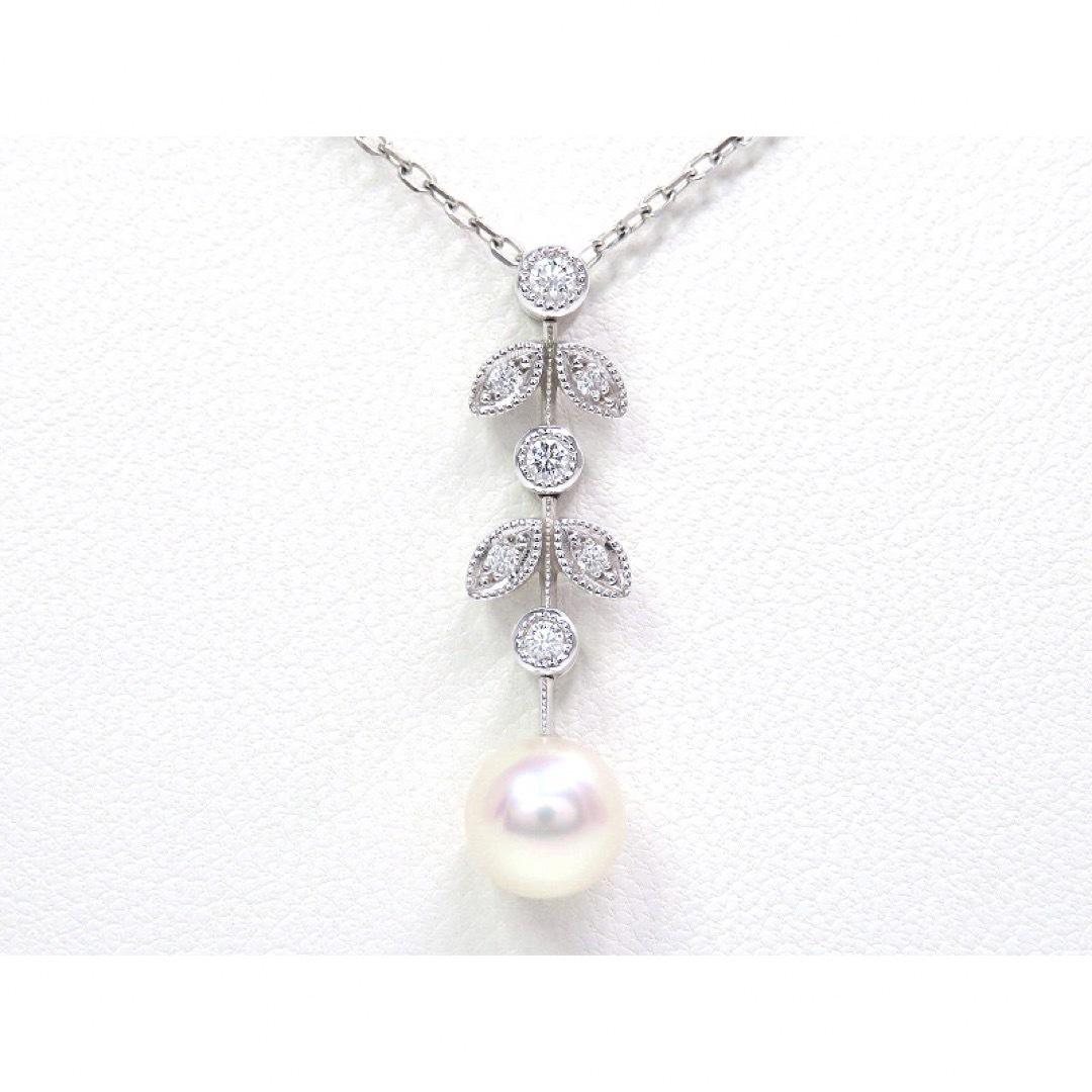 MIKIMOTO ミキモト K18WG パール ダイヤモンド ネックレス