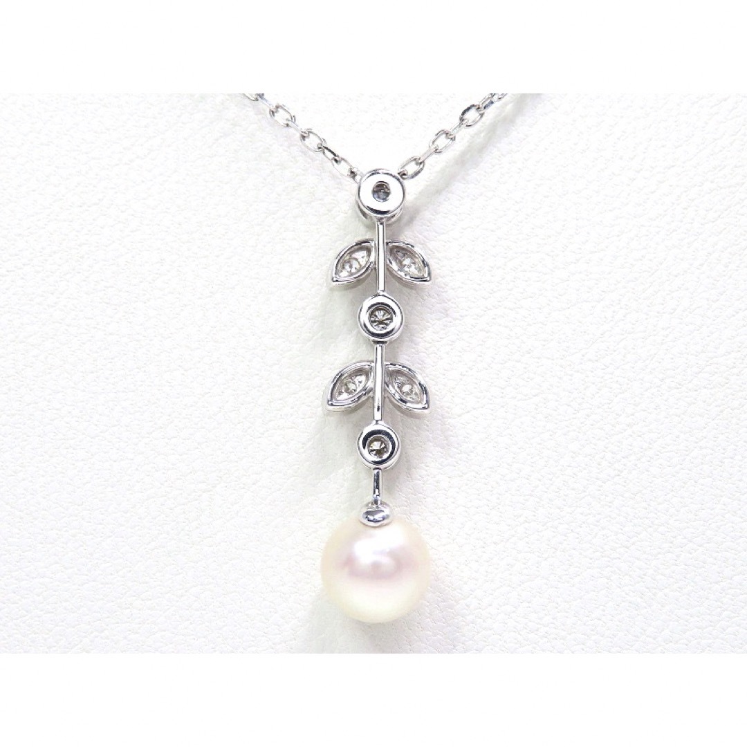 MIKIMOTO ミキモト K18WG パール ダイヤモンド ネックレス - ネックレス