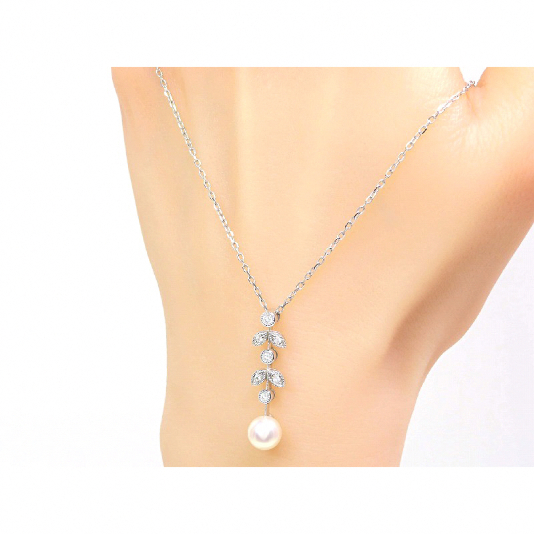 MIKIMOTO ミキモト K18WG パール ダイヤモンド ネックレス