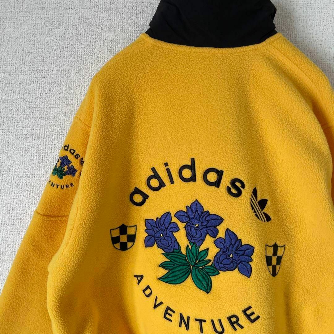 古着 アディダス adidas フリーススウェット ハーフジップ 異素材-