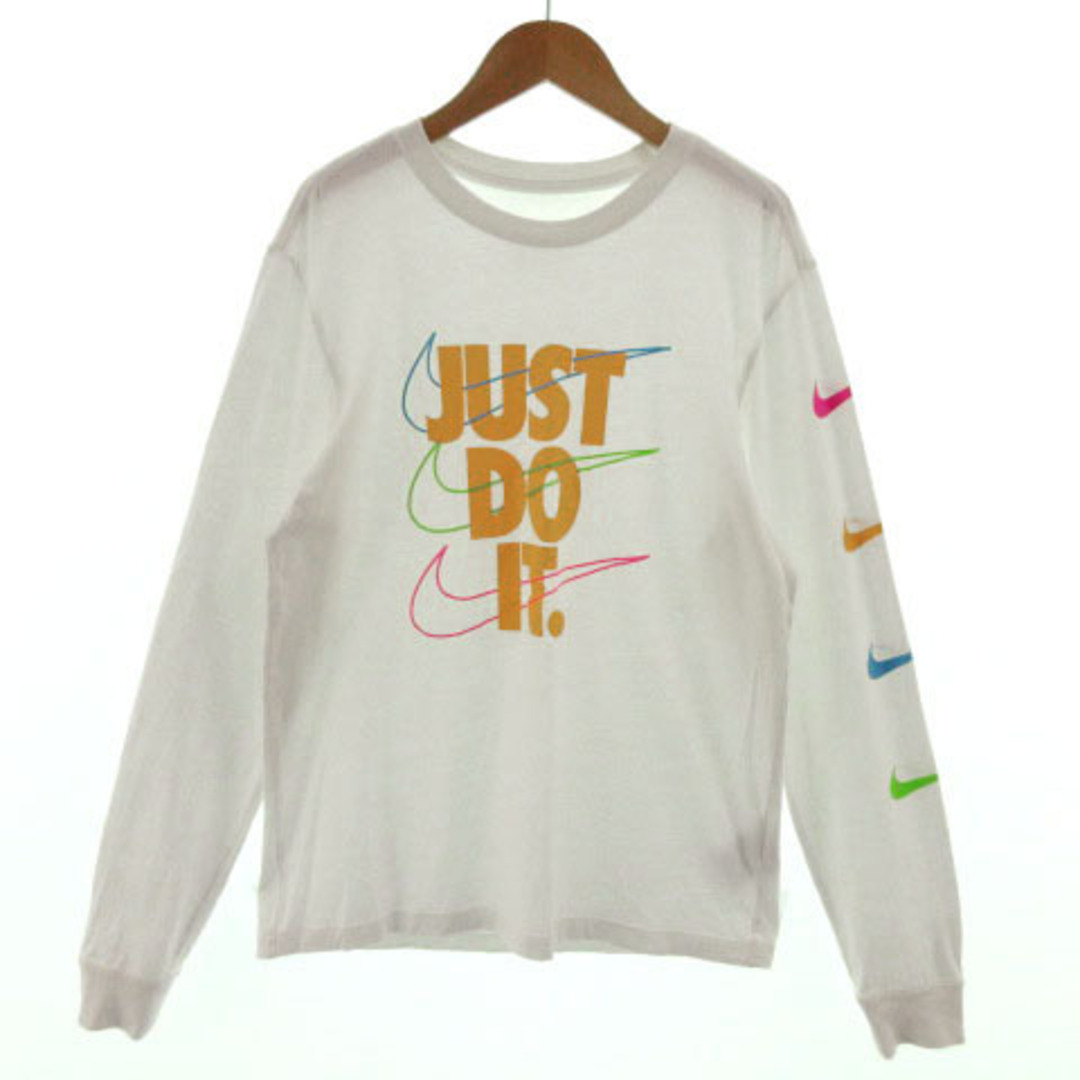 NIKE Tシャツ 長袖 ロンT ロゴ JUST DO IT. コットン白 S | フリマアプリ ラクマ