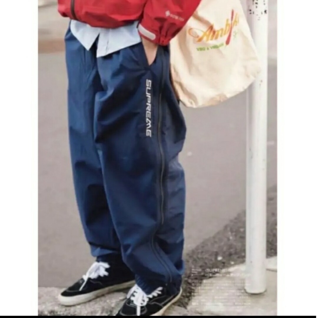 supreme full zip baggy warm up pants 紺