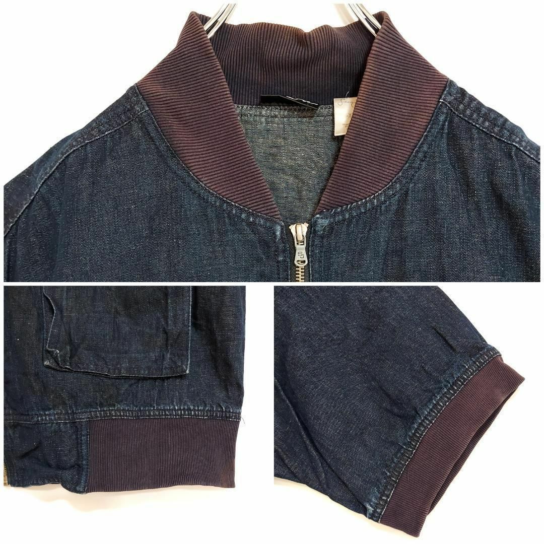 Sean John - ショーンジョン 半袖ロゴ刺繍デニムシャツ Wポケット 2XL