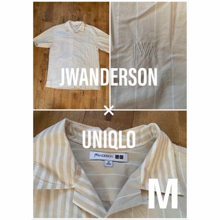 ユニクロ(UNIQLO)の【美品】UNIQLO×JW ANDERSON切替オープンカラーシャツMストライプ(シャツ)