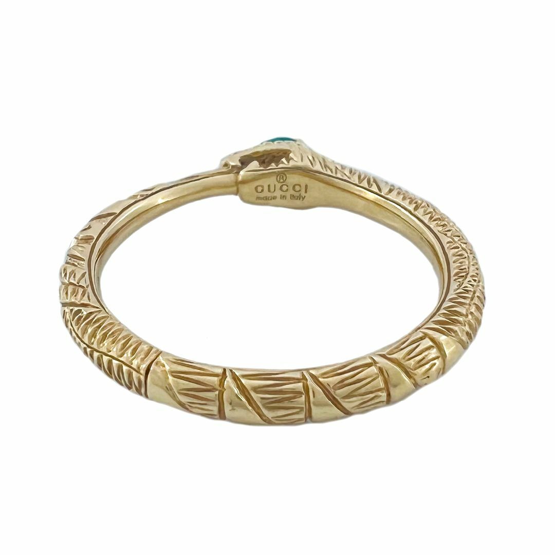 Gucci グッチ リング ウロボロス エメラルド K YG スネーク 9号