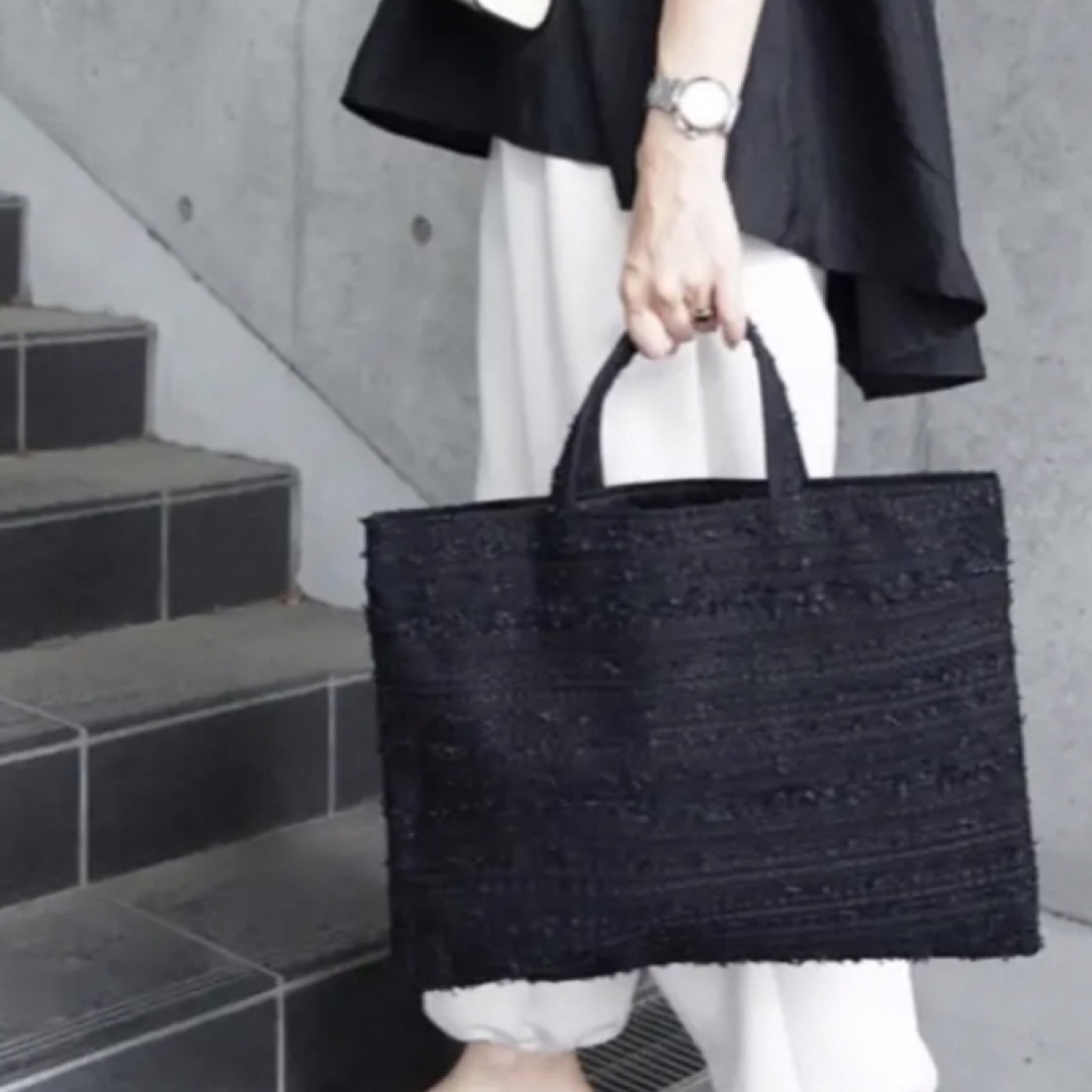 Drawer - 新品 BIBI bag. LARGE tweed Noir ビビ ツイードの通販 by