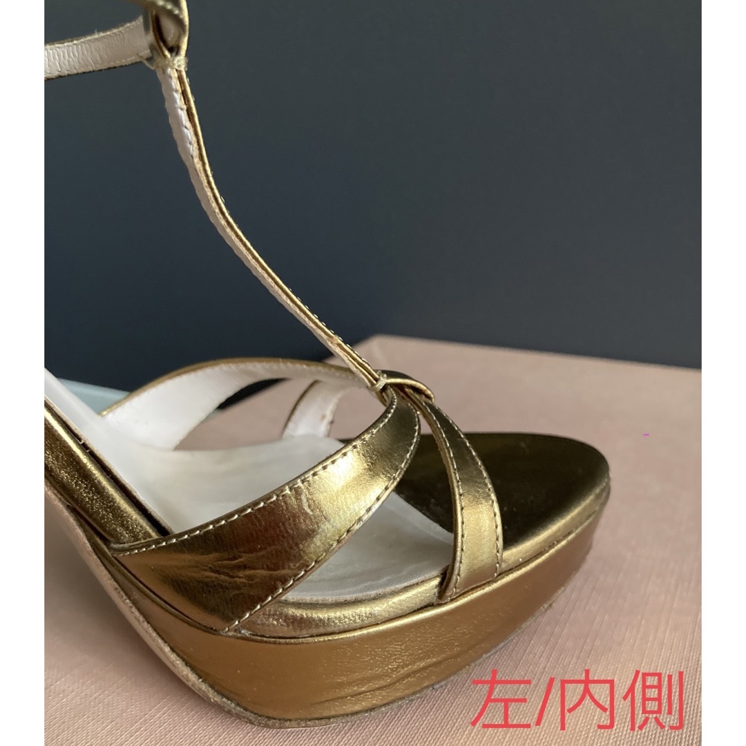 Miumiu 装飾ヒールプラットフォームサンダル24cm結婚式パーティー-tops