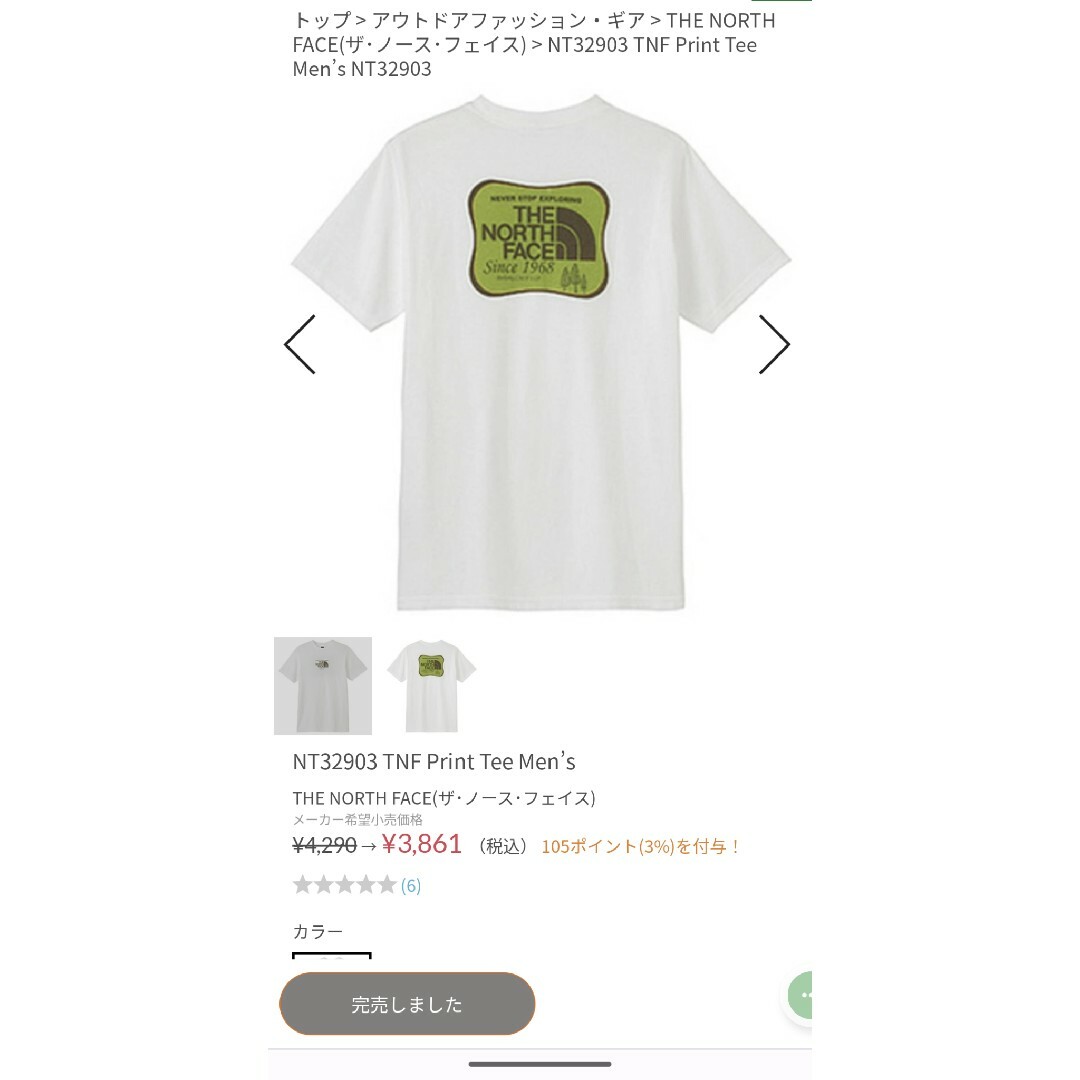 THE NORTH FACE(ザノースフェイス)のノースフェイス ロゴ プリント Tシャツ メンズ Sサイズ 希少 レア 古着 メンズのトップス(Tシャツ/カットソー(半袖/袖なし))の商品写真