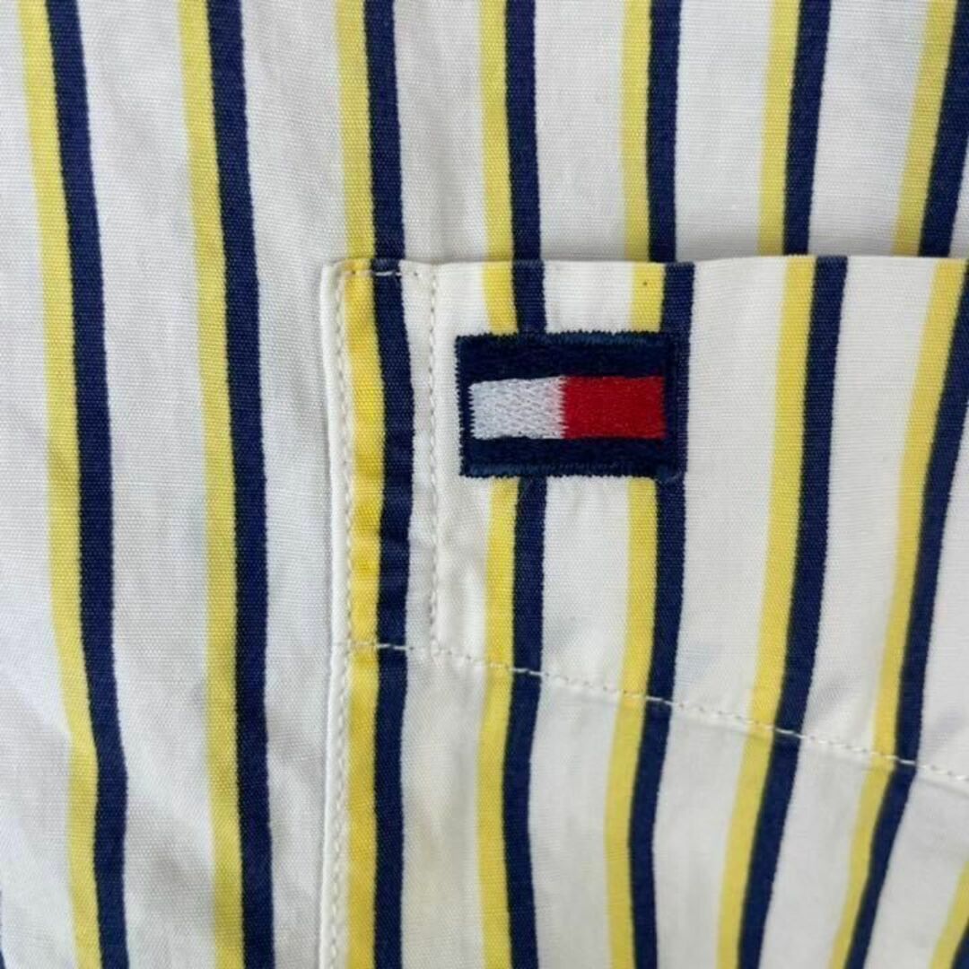 TOMMY HILFIGER(トミーヒルフィガー)の希少90s トミーヒルフィガー シャツ ストライプ 長袖 ビックサイズ 太アーム メンズのトップス(シャツ)の商品写真