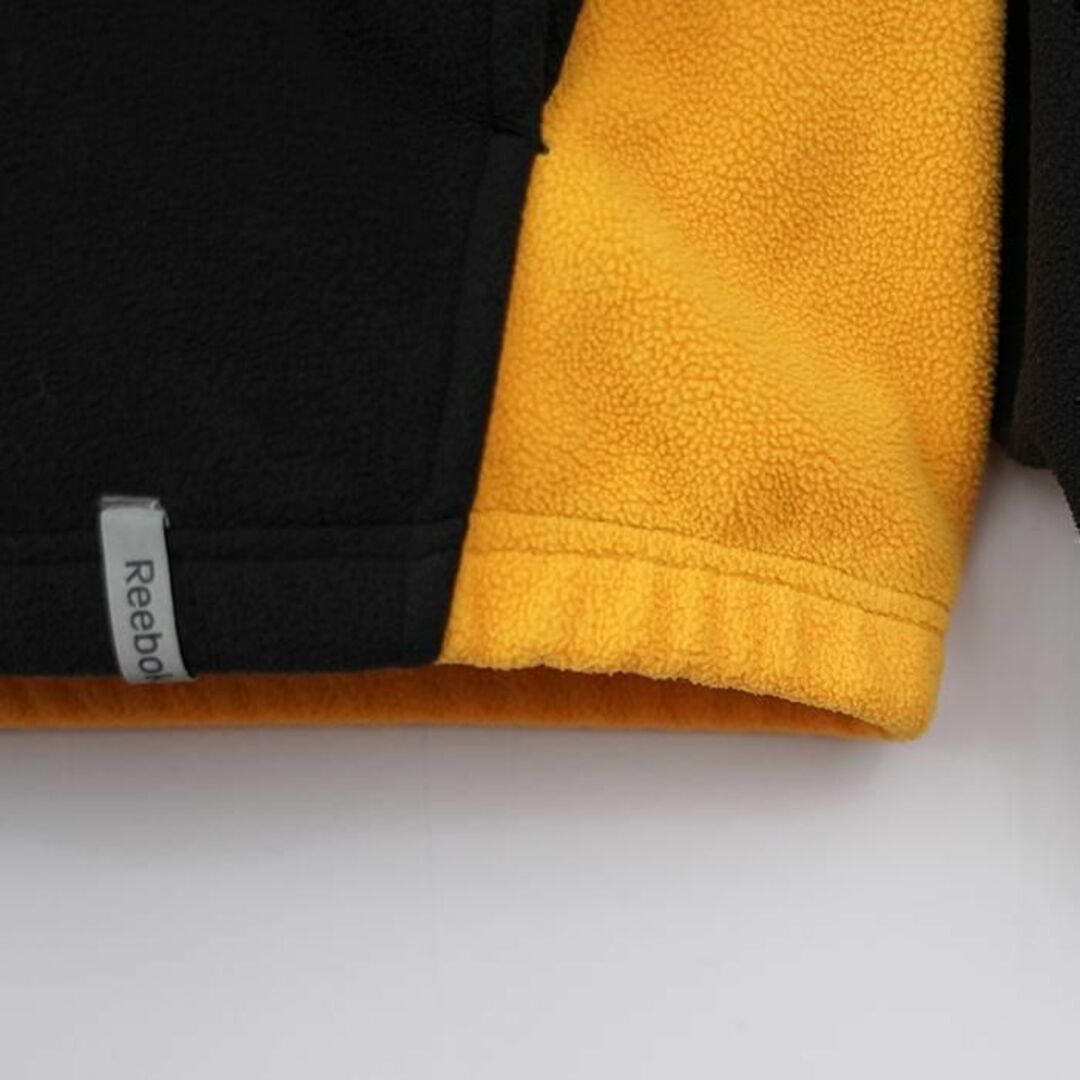 リーボック スティーラーズ ロゴ刺繍ハーフジップフリース XL ブラック黒黄色