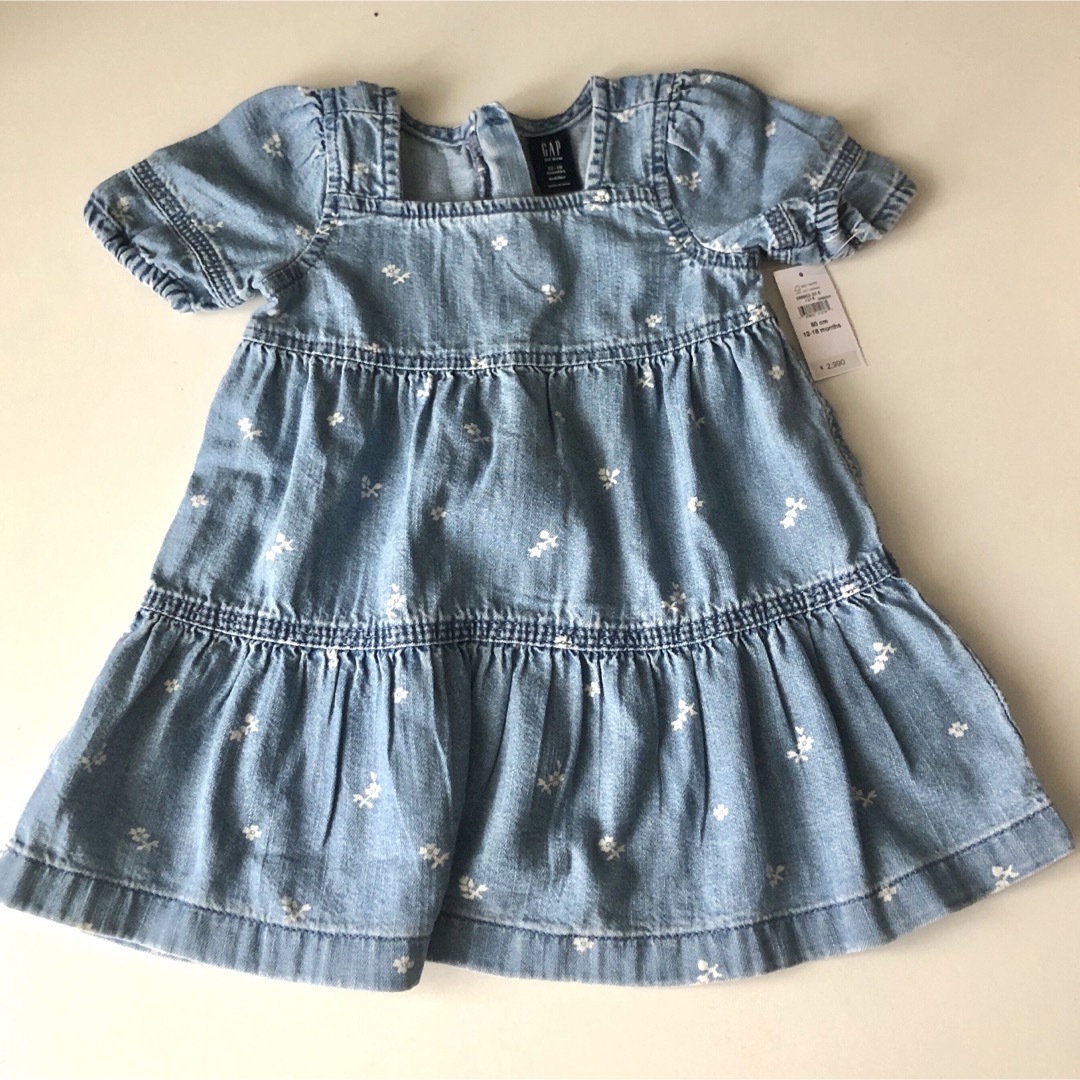 babyGAP♡デニム花柄ワンピース　サイズ80 | フリマアプリ ラクマ