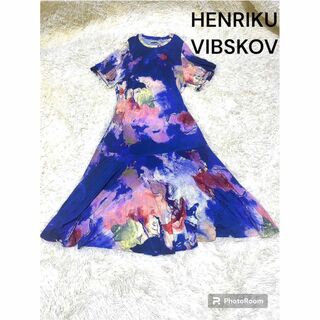 ヘンリクビブスコフ(HENRIK VIBSKOV)のヘンリクビブスコフ　ワンピース　花柄　ブルー(ロングワンピース/マキシワンピース)