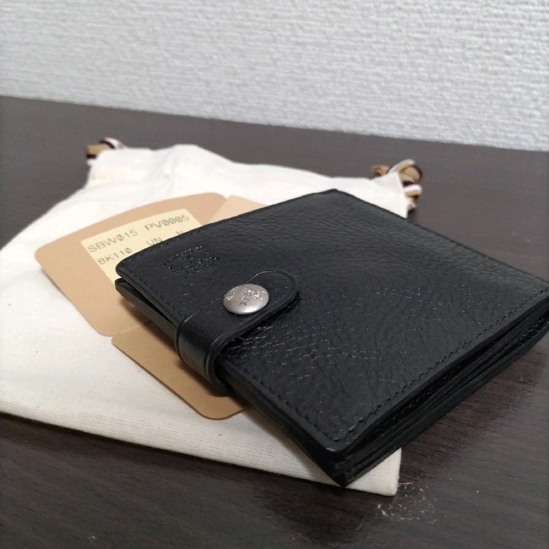 新品 本革 レザー イルビゾンテ 財布 折り財布 スナップ ブラック 黒 1