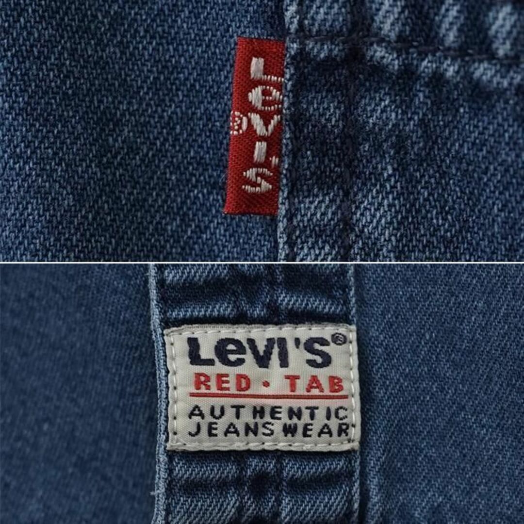 Levi's(リーバイス)の90s リーバイス デニムシャツ 青ブルー L 胸ポケット オーバーサイズ メンズのトップス(Tシャツ/カットソー(半袖/袖なし))の商品写真