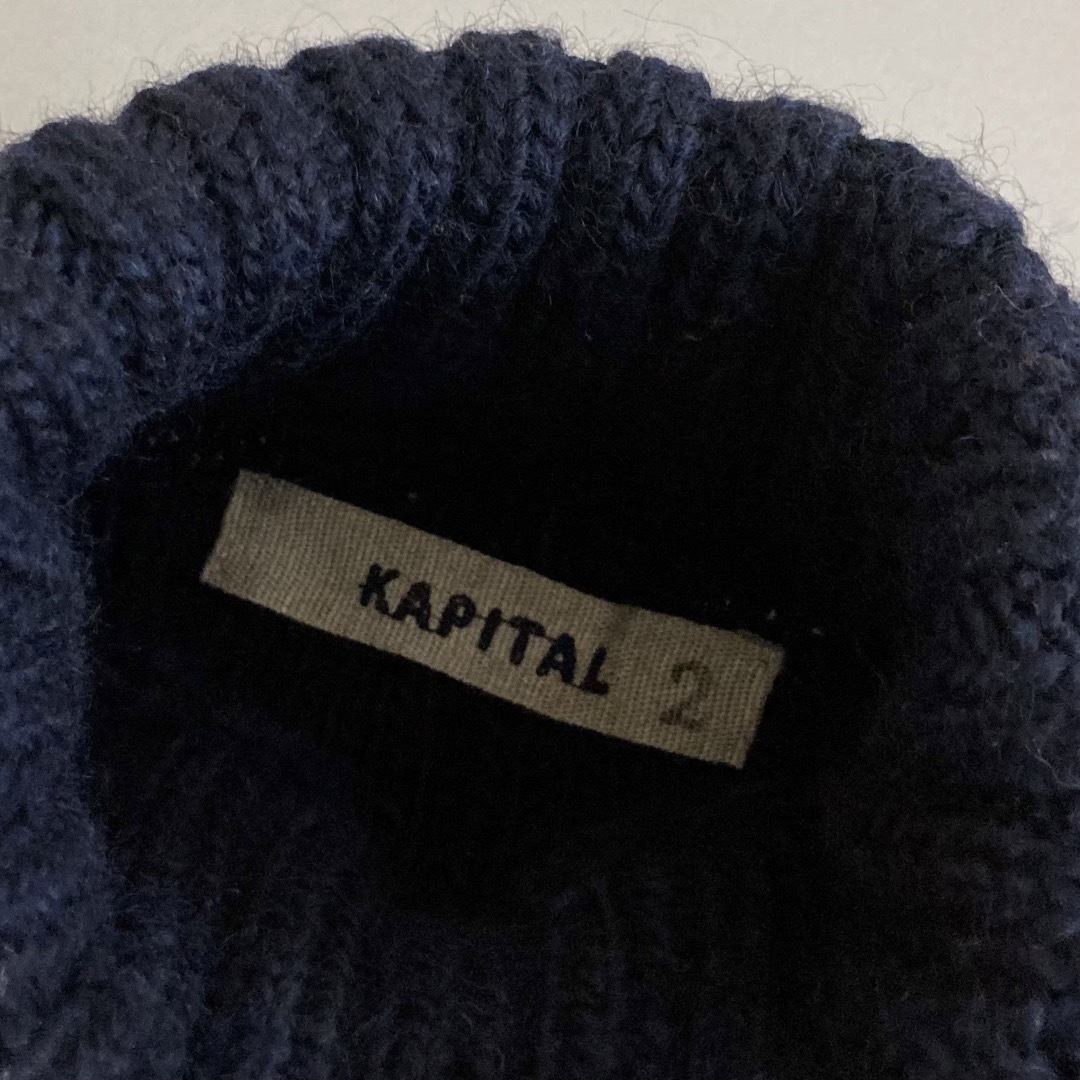 KAPITAL ウール ハンドニット ハイネック セーター 7