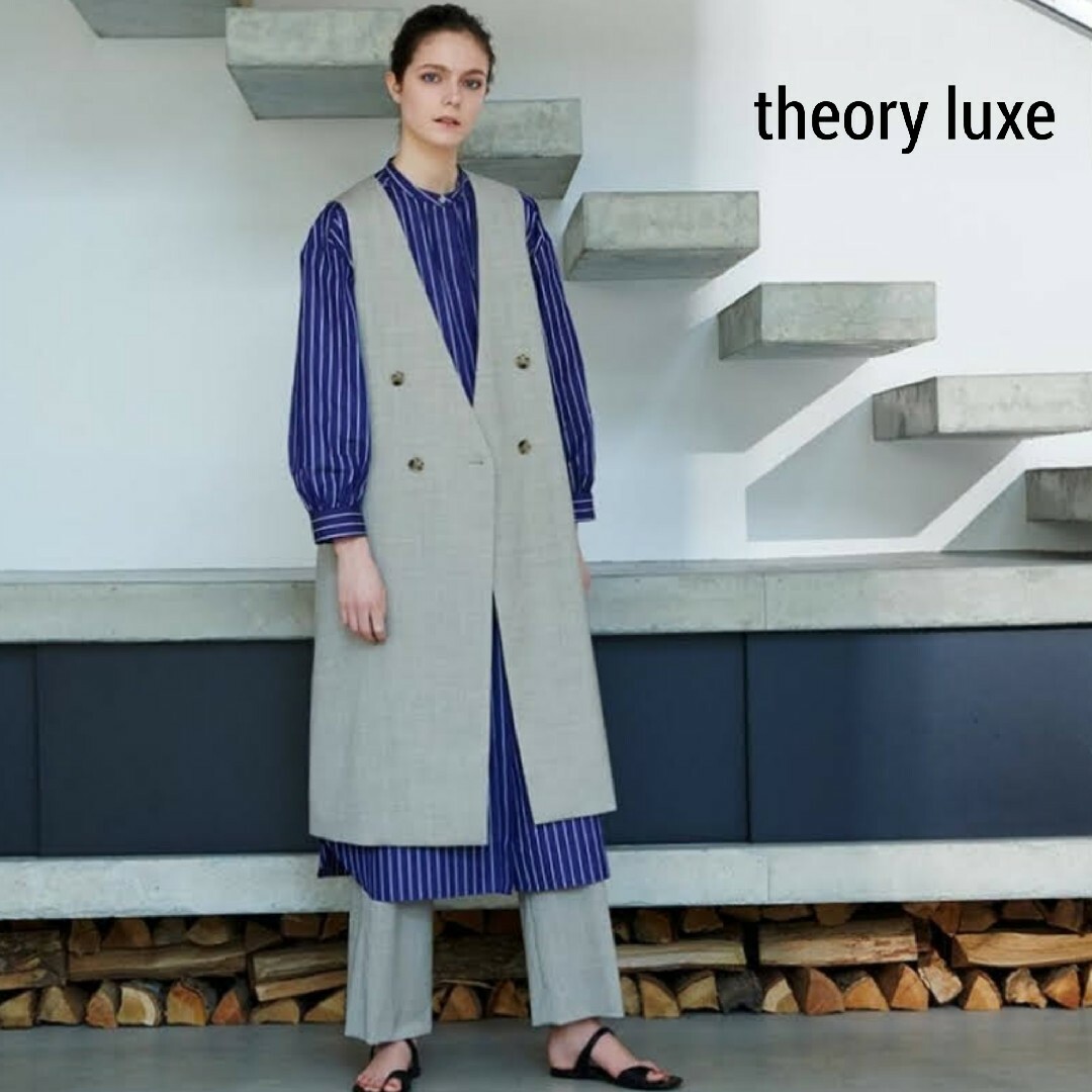 Theory luxe(セオリーリュクス)の【2021ss】  theoryluxe　ウォッシャブルバンドカラーシャツドレス レディースのワンピース(ロングワンピース/マキシワンピース)の商品写真